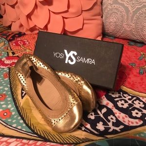 Yosi Samra girls gold flats size 8